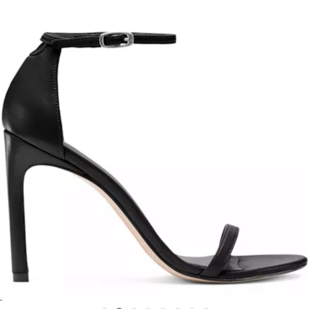 Stuart Weitzman Black Leather Nudist Ankle Strap shoes|sandals|Heels sz 10 - Picture 2 of 15